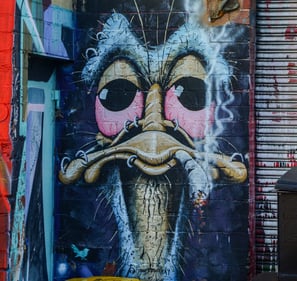 Mural by John Murray in Brunswick, Melbourne