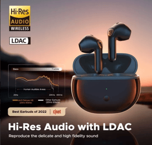 black and gray bluetooth earbuds