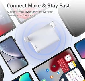 showcase of 52 maximum devices connected simulatneously from GL.iNet GL-SFT1200 (Opal)
