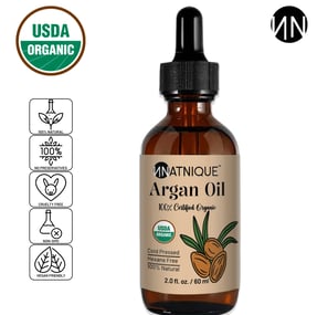 natnique argan oil USDA organic 100% natural pure amber glass bottle 2 oz