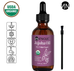 natnique jojoba oil USDA organic 100% natural pure amber glass bottle 2 oz