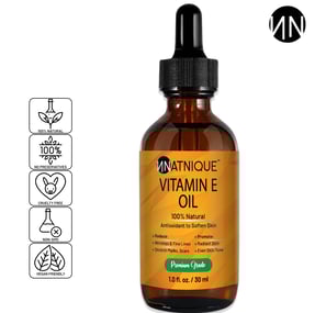 natnique vitamin e oil 100% natural non-gmo pure amber glass bottle 1 oz