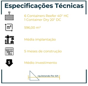 laboratório container sustentável, especificações técnicas do projeto