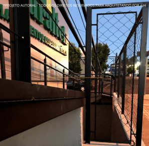 laboratório container sustentável, detalhe dos gradis
