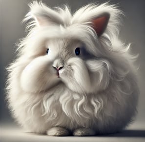 English Angora rabbit sitting