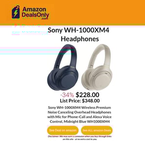 Sony WH-1000XM4  Headphones. Best Deal on amazon.com!