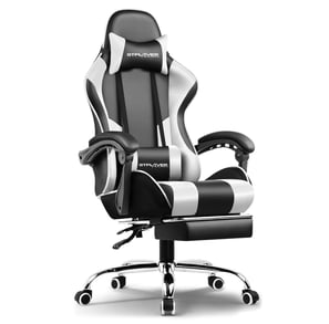 GTPLAYER #1USA Gaming Chair – Massage Cushion, Premium PU Leather, Ergonomic Design with Footrest