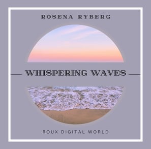 a picture of a beach with a wave coming in