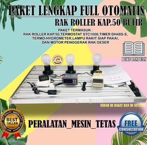 Paket Lengkap Rak Roller Mesin Tetas Otomatis 50 Butir