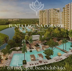 punta laguna corasol preventa departamento campo de golf nick price beachclub alberca laguna