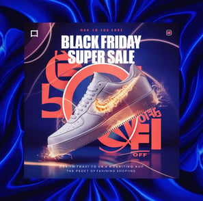 a pair of sneakers with a black friday super sale