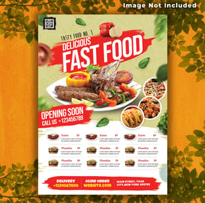 a fast food flyer for fast food delivery