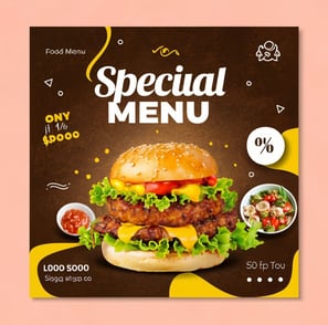 a restaurant menu flyer template for a special offer