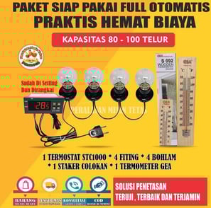 Paket Siap Pakai STC1000 Kapasitas 20 Sampai 100 Butir Telur