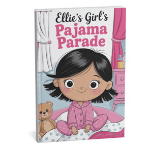 a book with a picture of a girl in pajamas