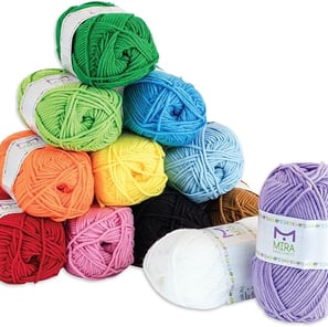 Mira HandCrafts 12 Skeins of multicolored acrylic yarn – 1,312 yards for crochet, knitting, and DIY