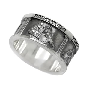Theological Band Ring, Occult Ring, Lawyer Gift, Sterling Silver Stoic Ring