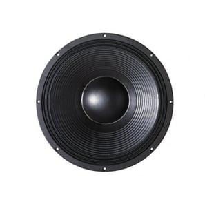 a speaker with a black speaker in front of a white background