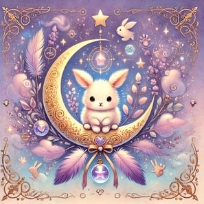 bunny on moon