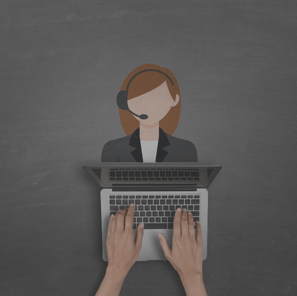 a person wearing a headset and a headset