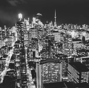 Toronto, night-time city view