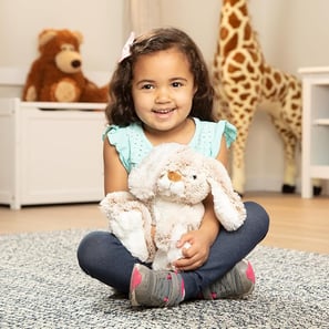 Melissa & Doug Burrow Bunny – 9-inch soft plush stuffed animal with floppy ears, perfect for Easter