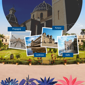 Outstation city tours from Prayagraj to destinations like Lucknow, Kanpur, Varanasi, Ayodhya, and Gaya – comfortable intercit