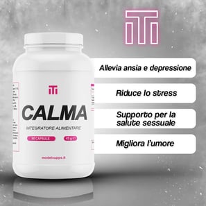 a bottle of calma calma in a white background