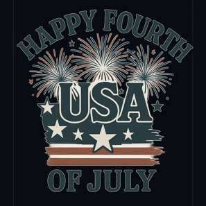 Happy Fourth of July – USA Fireworks and Stars Vintage Shirt