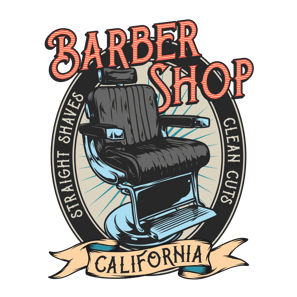 a barber shop with a barber shop logo