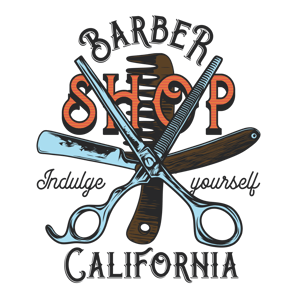 a barber shop with scissors and scissors and scissors