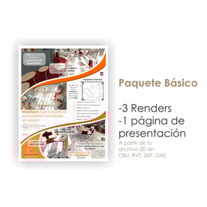 Paquete Básico: 3 renders fotorrealistas, 1 página de presentación profesional