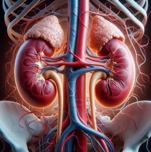 3D Image of Kidneys and Link to AnatomyImage.com