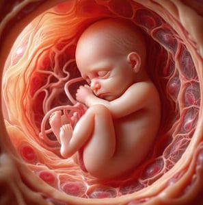 Baby in Womb Image and Link to AnatomyStock.com