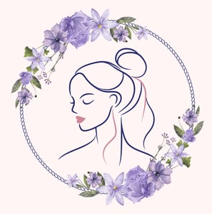 a woman in a circle with flowers - representing life transitions and flourishing