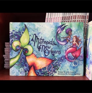 Photo of the children's book The Mermaids of New Orleans, illustrated by Melissa Vandiver