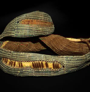 woven sculpture art basket seedpod framboyan curved weaving art basket