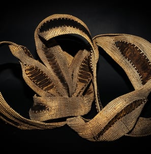 To Paradise, 2023, cane, reed, framboyan pods