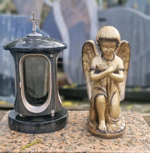 akmeninė žvakidė ir dekoracija „Angelas"