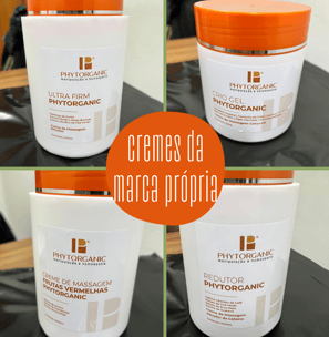 cremes de massagem phytorganic para massagens modeladoras estéticas e massagem relaxante