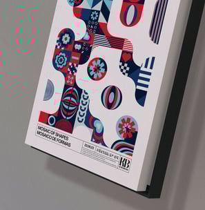 Quadro decorativo feito com tela Canvas esticado em chassi tradicional e emoldurado com moldura