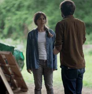 Julie Gilby acting in short film "A Moment's Hesitation"