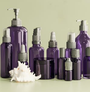 Purple glass bottles