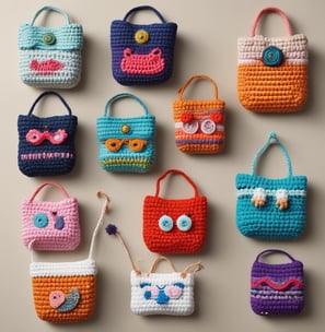 A collection of crafting materials including colorful sequins, rectangular metal frames with embossed patterns, alcohol markers, colored pencils in shades of blue, and a black ink pad. A piece of paper with watercolor artwork is partially visible alongside a whimsical cartoon sketch.