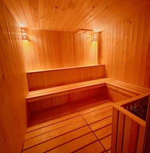 wooden sauna room