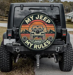 a jeep wrangling with a jeep logo on it