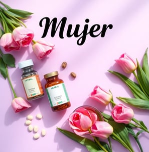 Dos botellas de suplementos para la mujer