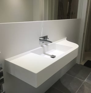 Bathroom sink with bespoke shape