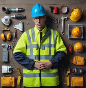 A collection of tools is arranged on a dark surface. An electric drill with the brand 'Hyper Tough' is visible alongside a claw hammer with a black handle. Three chisels of varying sizes, also branded 'Hyper Tough,' are aligned next to the hammer.