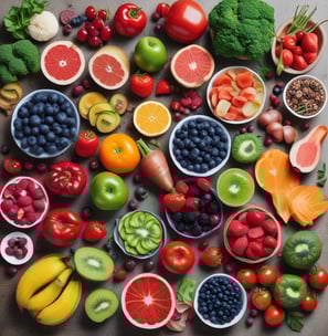 Various packaged plant-based meat products labeled as gluten-free and organic are displayed alongside cooked sausages and skewers of vegetables. The packages include items like 'Like Curry Sausage', 'Like Chicken Bites', and 'Like Italian Griller'. Bright, fresh ingredients such as cherry tomatoes and mustard are artfully arranged on a grill and wood cutting boards.
